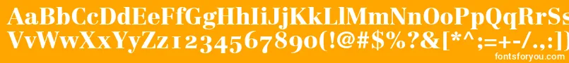 LinotypeCentennial95BlackOldstyleFigures Font – White Fonts on Orange Background