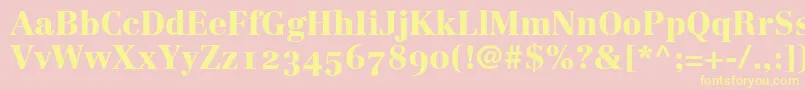 LinotypeCentennial95BlackOldstyleFigures Font – Yellow Fonts on Pink Background