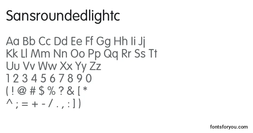 A fonte Sansroundedlightc – alfabeto, números, caracteres especiais