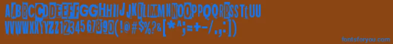 フォントDarkMonday – 茶色の背景に青い文字