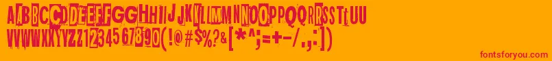 DarkMonday Font – Red Fonts on Orange Background