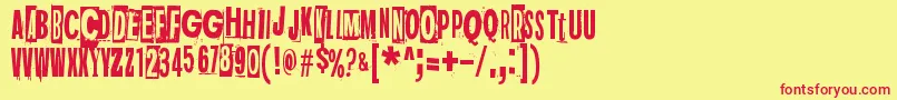 DarkMonday Font – Red Fonts on Yellow Background