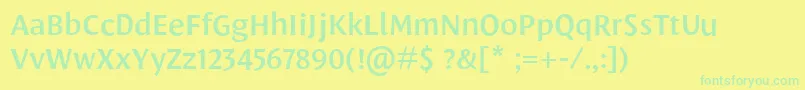 LeksasansproDemibold Font – Green Fonts on Yellow Background