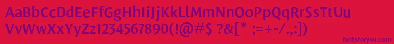 LeksasansproDemibold Font – Purple Fonts on Red Background