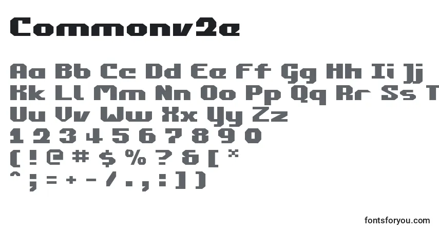 A fonte Commonv2e – alfabeto, números, caracteres especiais
