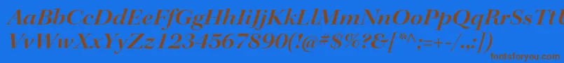 KeplerstdSemiboldextitdisp Font – Brown Fonts on Blue Background