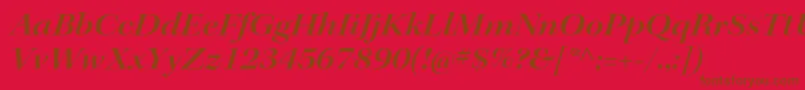 KeplerstdSemiboldextitdisp-Schriftart – Braune Schriften auf rotem Hintergrund