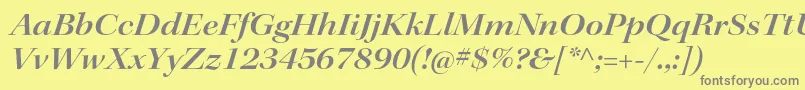 フォントKeplerstdSemiboldextitdisp – 黄色の背景に灰色の文字