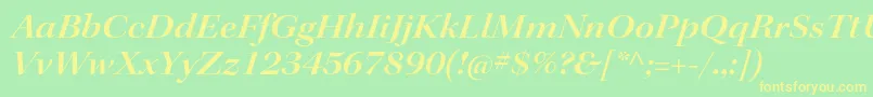 KeplerstdSemiboldextitdisp Font – Yellow Fonts on Green Background