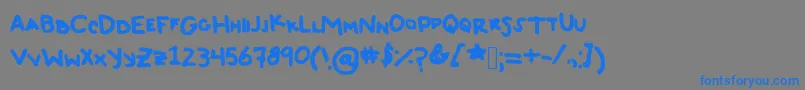 TyeDyeJerky Font – Blue Fonts on Gray Background