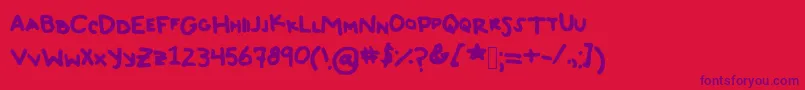 TyeDyeJerky Font – Purple Fonts on Red Background