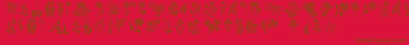 HffFloralStencil Font – Brown Fonts on Red Background