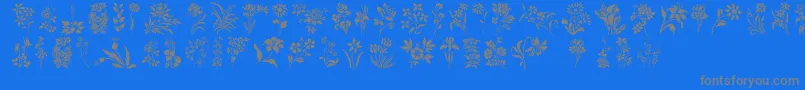 Police HffFloralStencil – polices grises sur fond bleu