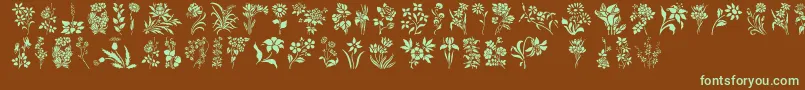 HffFloralStencil Font – Green Fonts on Brown Background