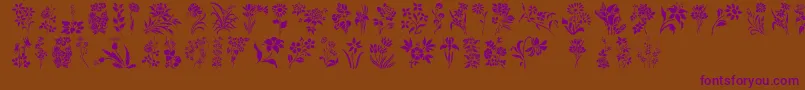 HffFloralStencil Font – Purple Fonts on Brown Background