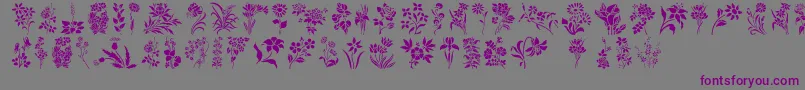 Police HffFloralStencil – polices violettes sur fond gris