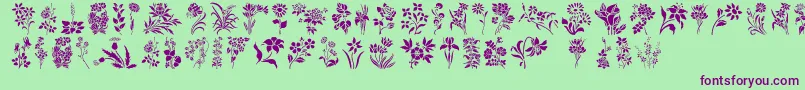 HffFloralStencil Font – Purple Fonts on Green Background