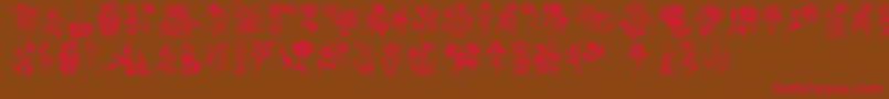 HffFloralStencil Font – Red Fonts on Brown Background