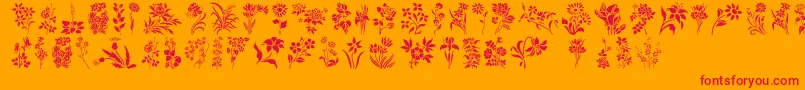 Police HffFloralStencil – polices rouges sur fond orange