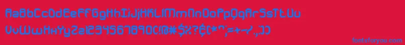 フォントJeopardizeThickBrk – 赤い背景に青い文字