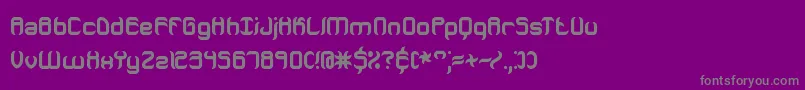 フォントJeopardizeThickBrk – 紫の背景に灰色の文字