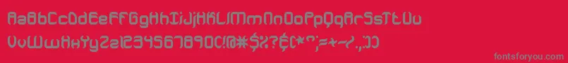 フォントJeopardizeThickBrk – 赤い背景に灰色の文字