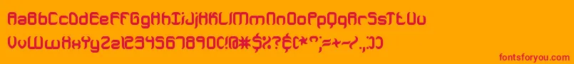 JeopardizeThickBrk Font – Red Fonts on Orange Background