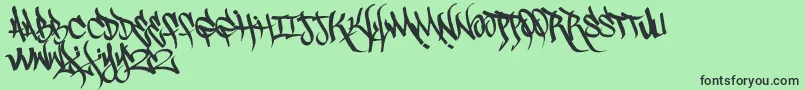 Scrawl3rd-Schriftart – Schwarze Schriften auf grünem Hintergrund