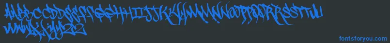 Scrawl3rd Font – Blue Fonts on Black Background