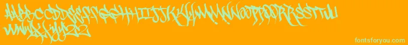 Scrawl3rd Font – Green Fonts on Orange Background