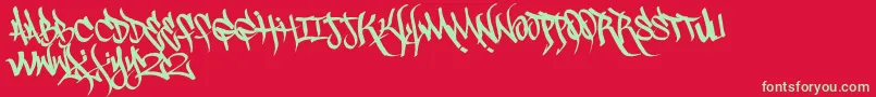 Scrawl3rd Font – Green Fonts on Red Background