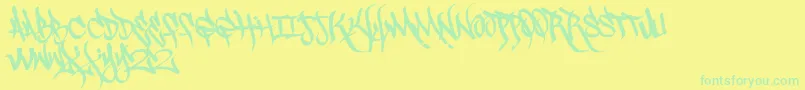 Scrawl3rd Font – Green Fonts on Yellow Background
