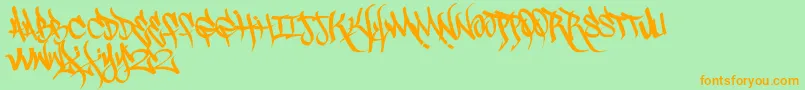 Scrawl3rd Font – Orange Fonts on Green Background