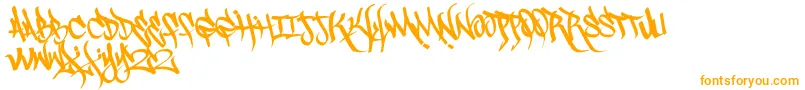 フォントScrawl3rd – 白い背景にオレンジのフォント
