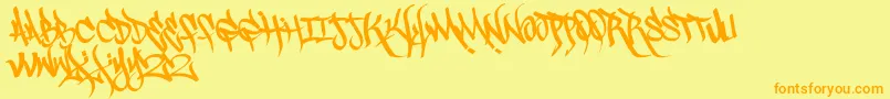 Scrawl3rd Font – Orange Fonts on Yellow Background