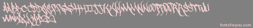 Scrawl3rd-Schriftart – Rosa Schriften auf grauem Hintergrund