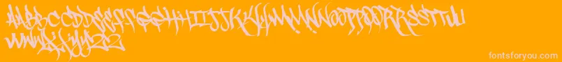 Scrawl3rd Font – Pink Fonts on Orange Background