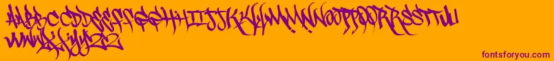 Scrawl3rd Font – Purple Fonts on Orange Background