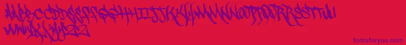 Scrawl3rd Font – Purple Fonts on Red Background