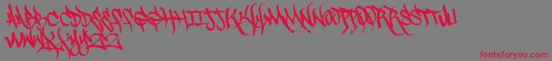 Scrawl3rd Font – Red Fonts on Gray Background