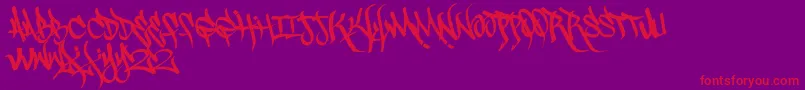 Scrawl3rd Font – Red Fonts on Purple Background