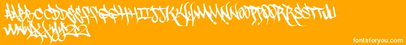 Scrawl3rd Font – White Fonts on Orange Background