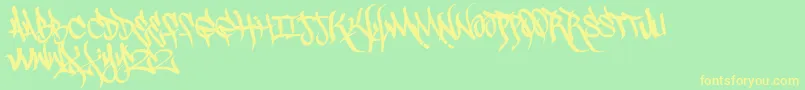 Scrawl3rd Font – Yellow Fonts on Green Background