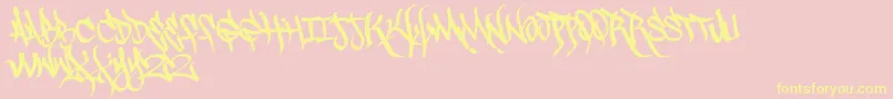 Scrawl3rd Font – Yellow Fonts on Pink Background