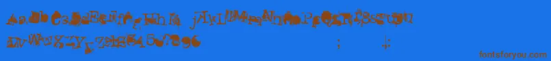 DonGiovanniMakinEnemies Font – Brown Fonts on Blue Background