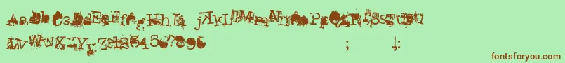 DonGiovanniMakinEnemies Font – Brown Fonts on Green Background