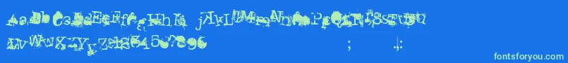 DonGiovanniMakinEnemies Font – Green Fonts on Blue Background