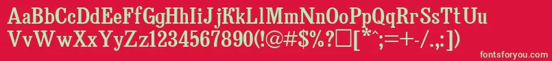 Bruskovayactt Font – Green Fonts on Red Background