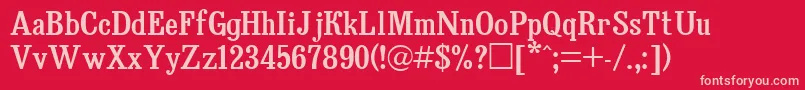 Bruskovayactt Font – Pink Fonts on Red Background