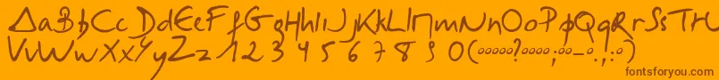 Selus Font – Brown Fonts on Orange Background
